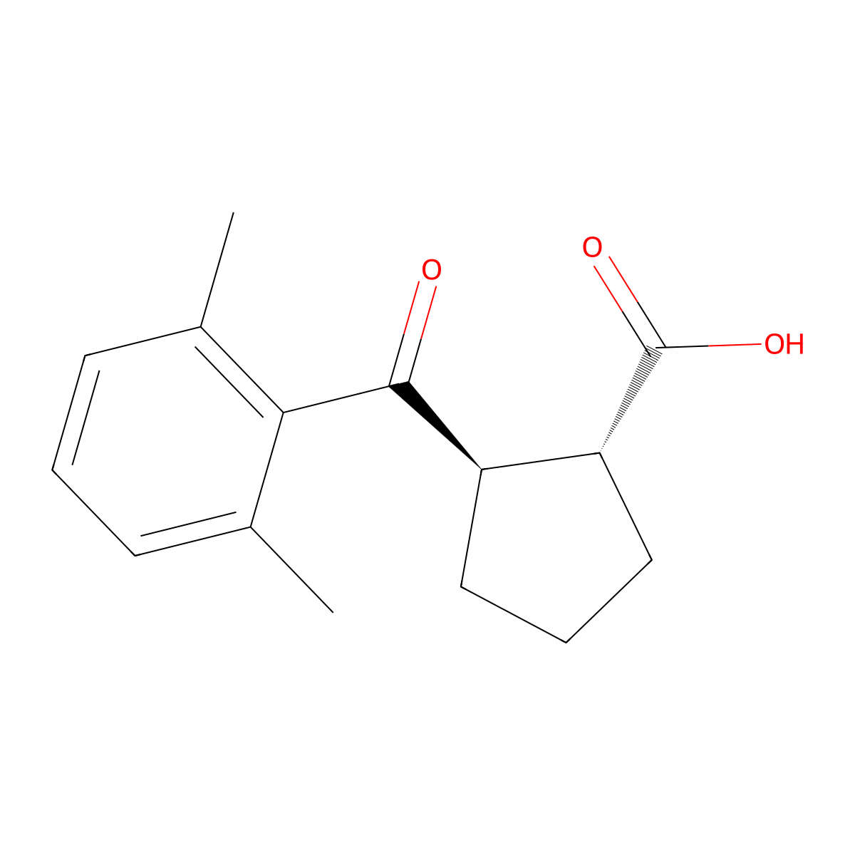 trans-2-(2,6-Dimethylbenzoyl)cyclopentane-1-carboxylic acid molecular structure, CAS 733741-17-8
