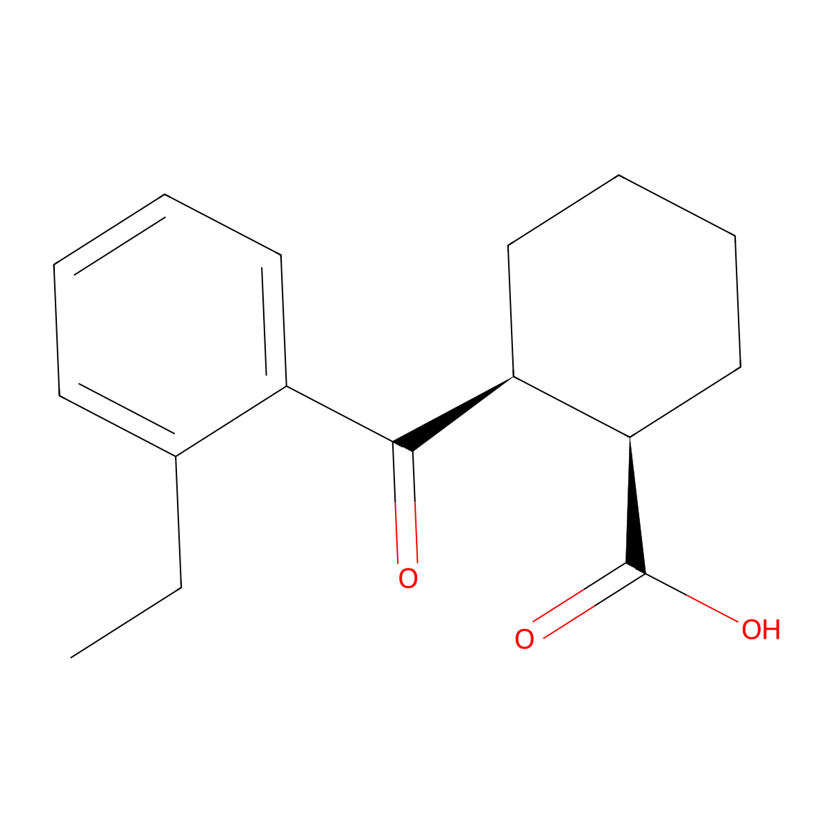 cis-2-(2-Ethylbenzoyl)cyclohexane-1-carboxylic acid molecular structure, CAS 733742-64-8