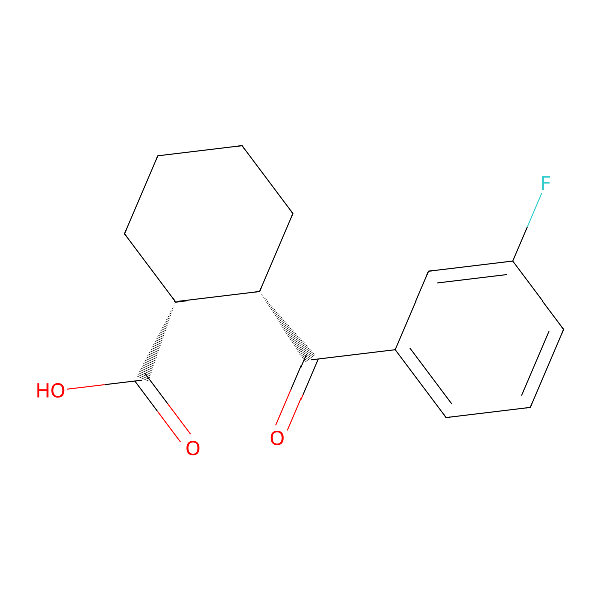 cis-2-(3-Fluorobenzoyl)cyclohexane-1-carboxylic acid molecular structure, CAS 733742-66-0