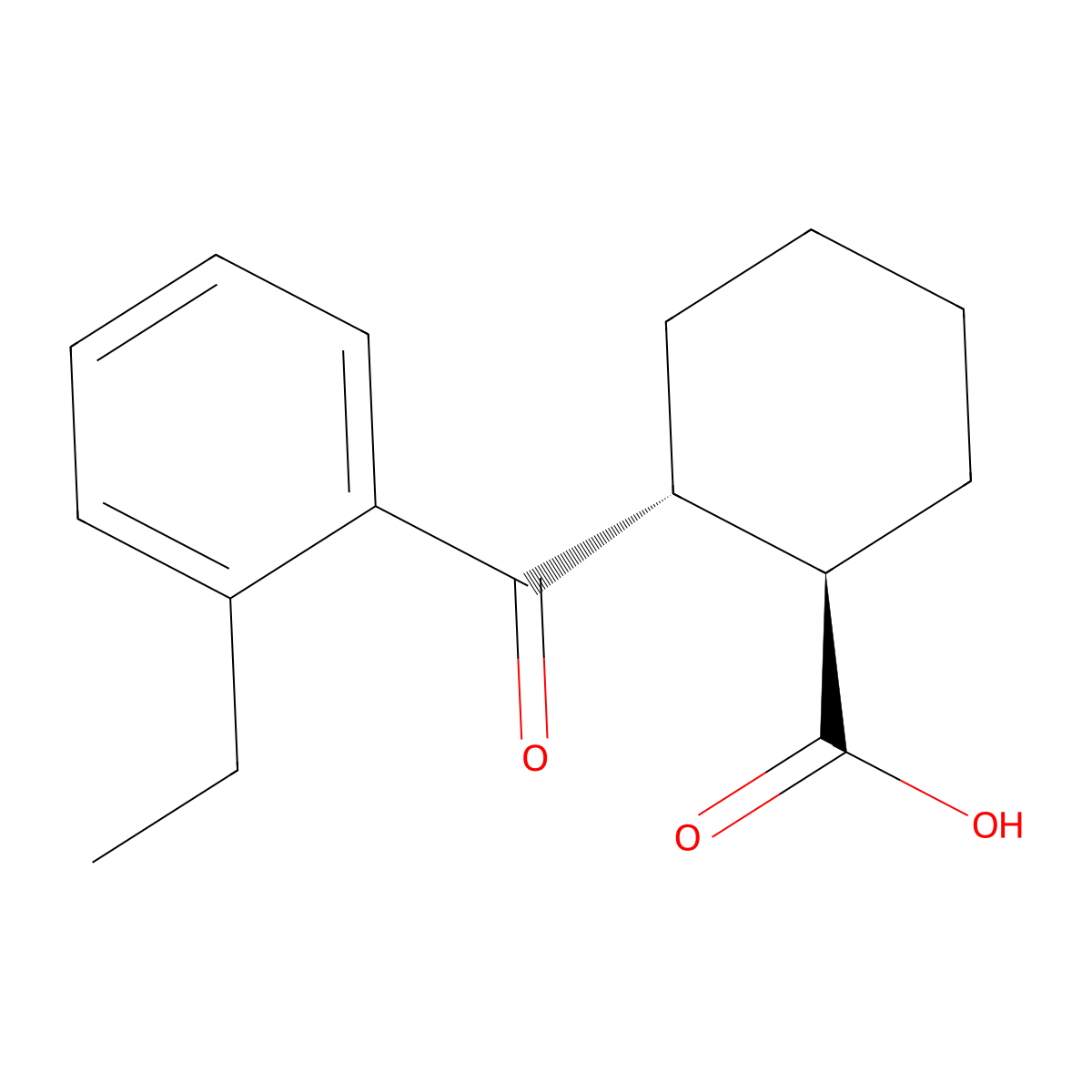 trans-2-(2-Ethylbenzoyl)cyclohexane-1-carboxylic acid molecular structure, CAS 733742-76-2