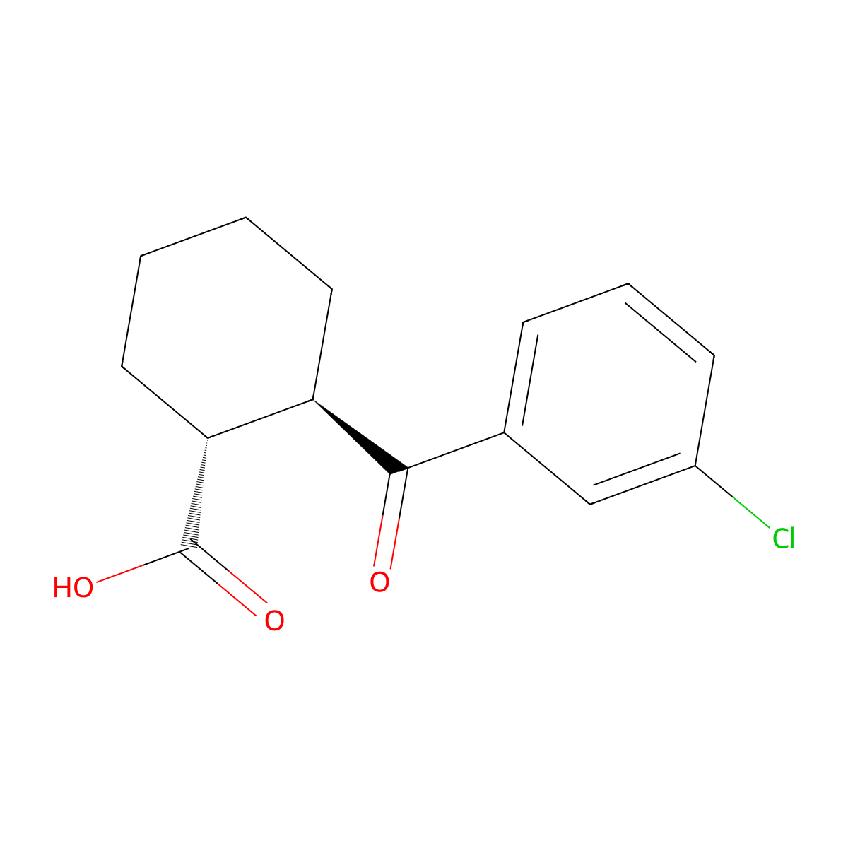 trans-2-(3-Chlorobenzoyl)cyclohexane-1-carboxylic acid molecular structure, CAS 733742-78-4
