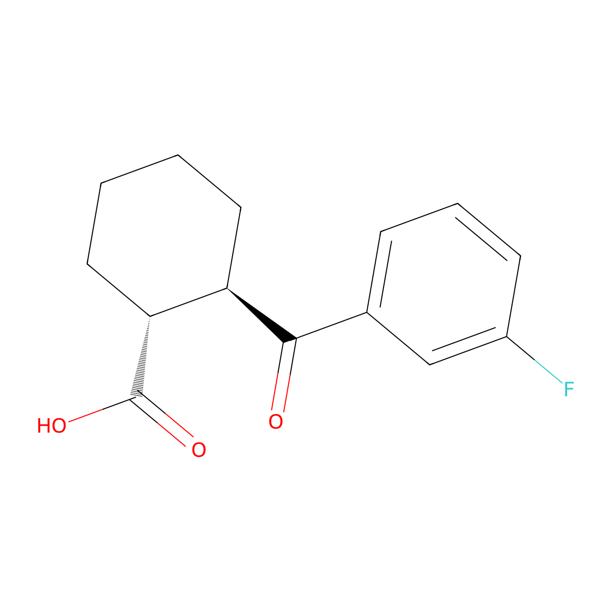trans-2-(3-Fluorobenzoyl)cyclohexane-1-carboxylic acid molecular structure, CAS 733742-79-5