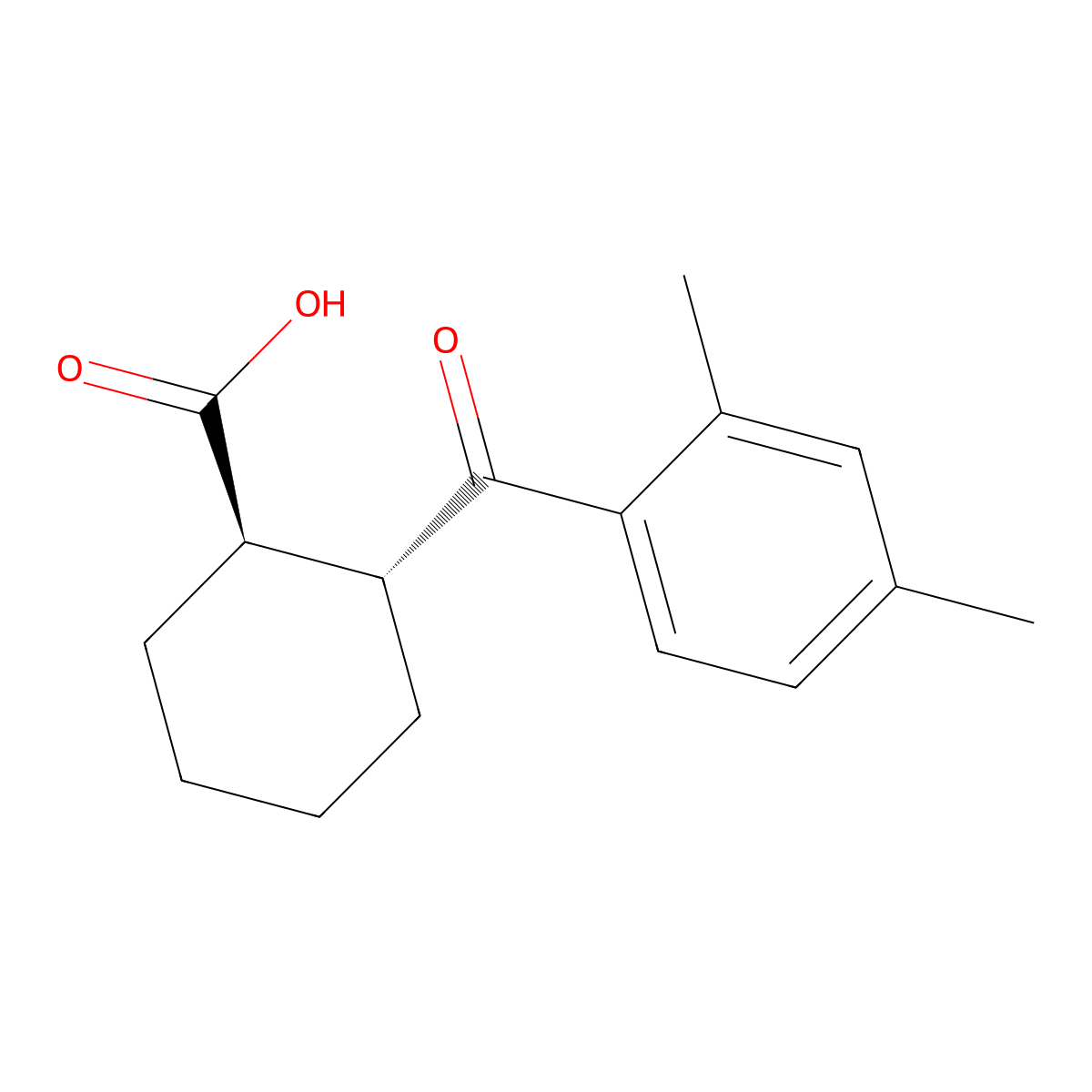 trans-2-(2,4-Dimethylbenzoyl)cyclohexane-1-carboxylic acid molecular structure, CAS 733742-81-9