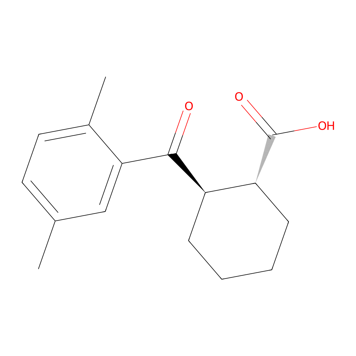 trans-2-(2,5-Dimethylbenzoyl)cyclohexane-1-carboxylic acid molecular structure, CAS 733742-82-0