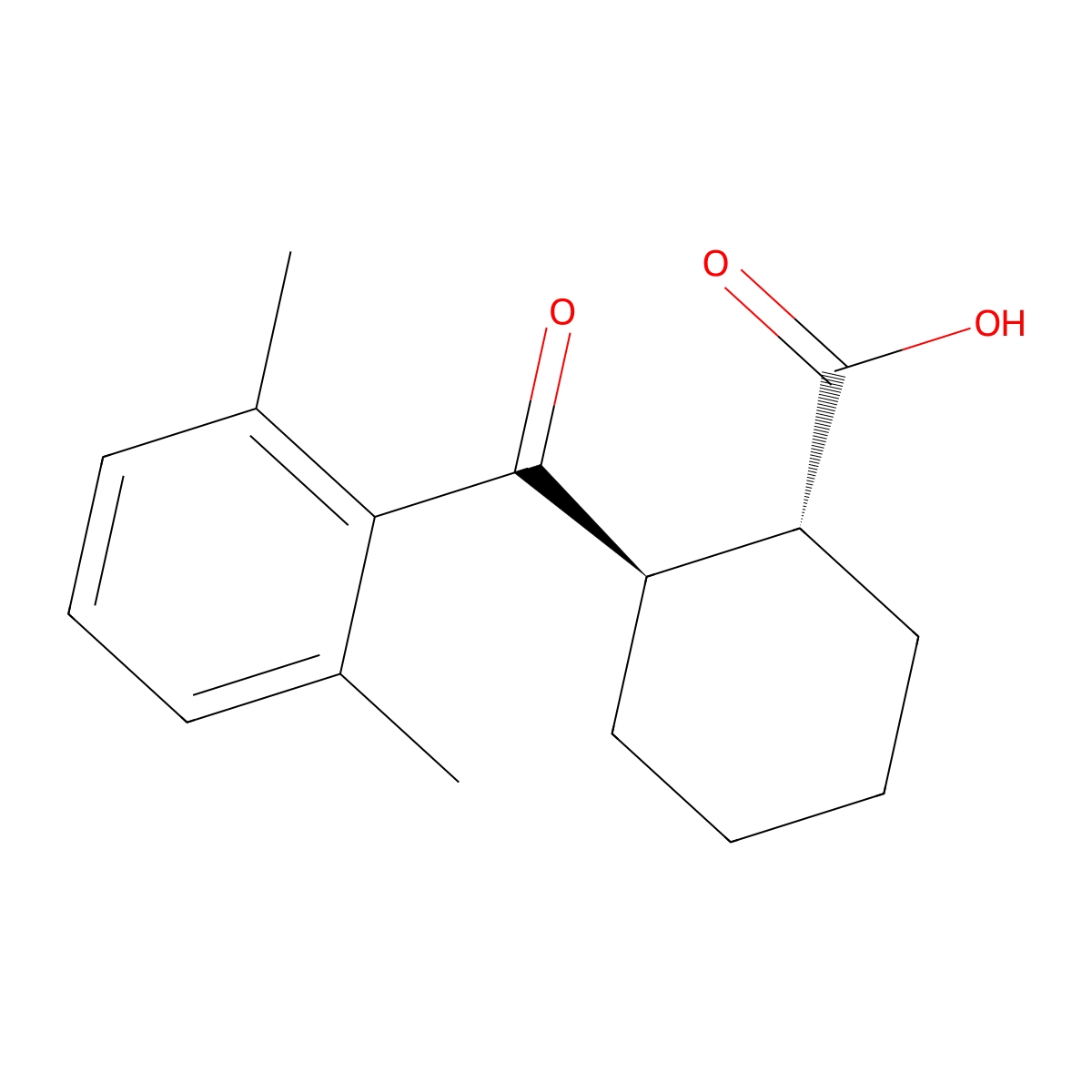 trans-2-(2,6-Dimethylbenzoyl)cyclohexane-1-carboxylic acid molecular structure, CAS 733742-83-1