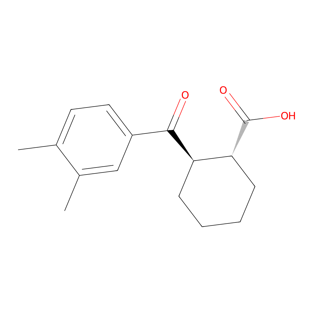trans-2-(3,4-Dimethylbenzoyl)cyclohexane-1-carboxylic acid molecular structure, CAS 733742-84-2