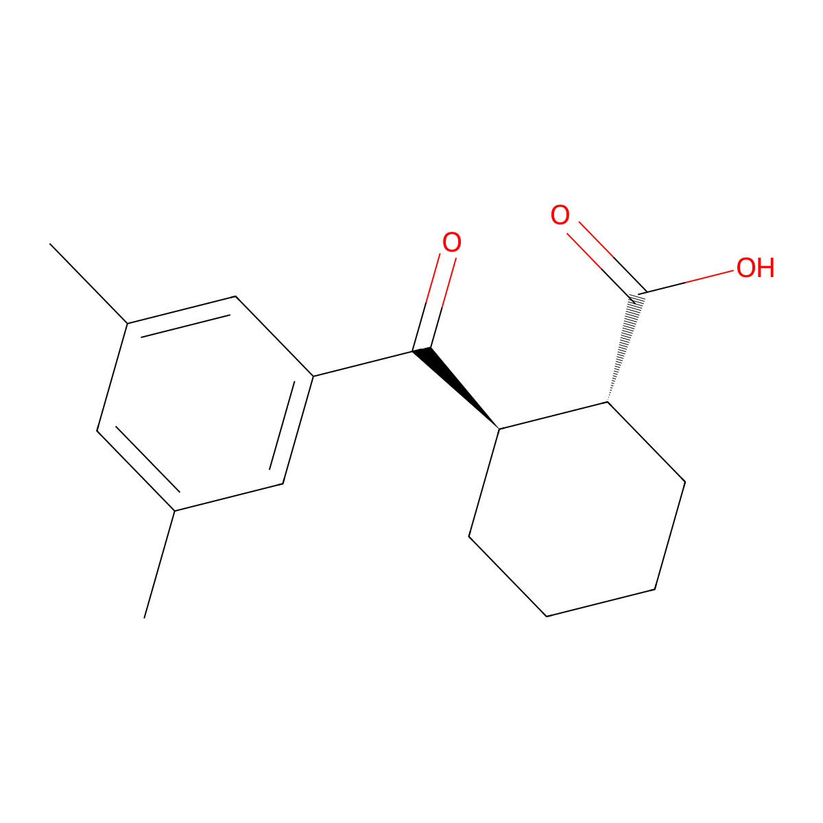 trans-2-(3,5-Dimethylbenzoyl)cyclohexane-1-carboxylic acid molecular structure, CAS 733742-85-3