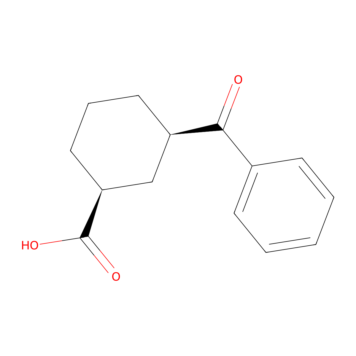 rel-(1R,3S)-3-Benzoylcyclohexanecarboxylic acid molecular structure, CAS 733742-86-4