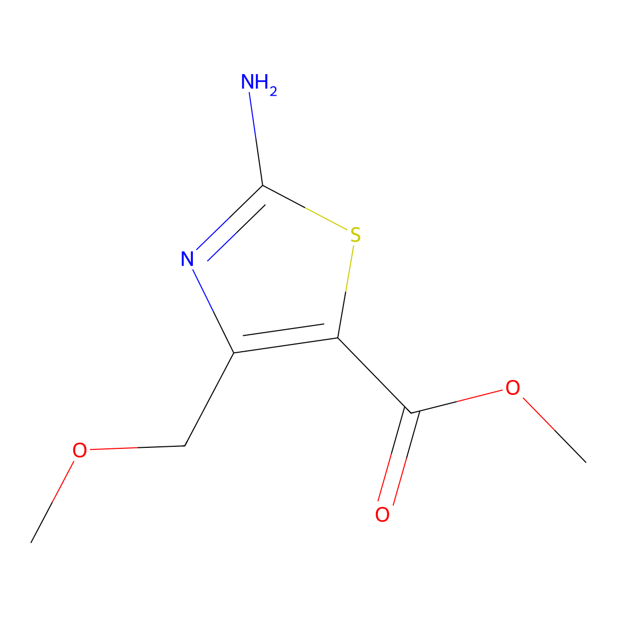 Methyl 2-amino-4-(methoxymethyl)thiazole-5-carboxylate molecular structure, CAS 733754-08-0