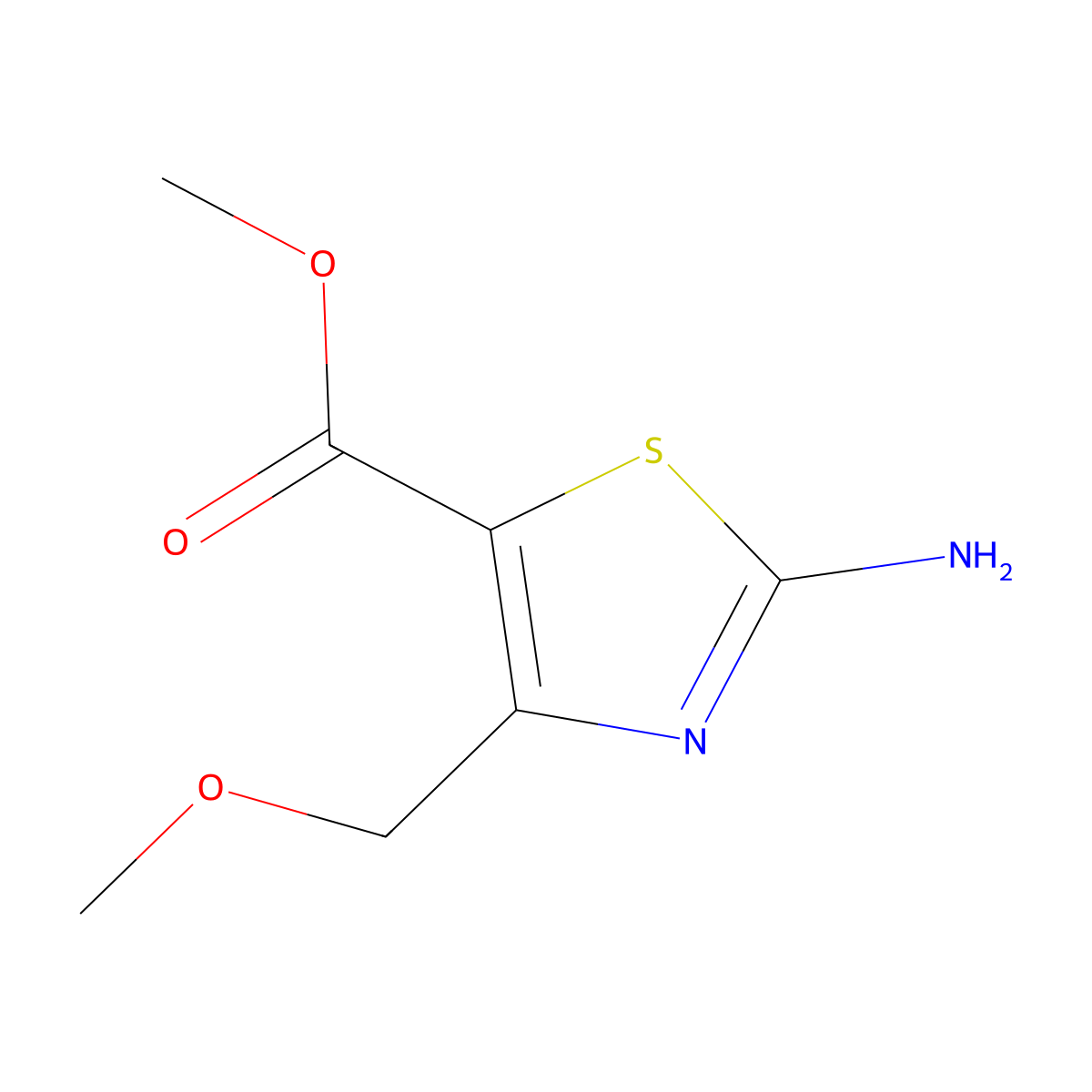 Methyl 2-amino-4-(methoxymethyl)thiazole-5-carboxylate molecular structure, CAS 733754-08-0