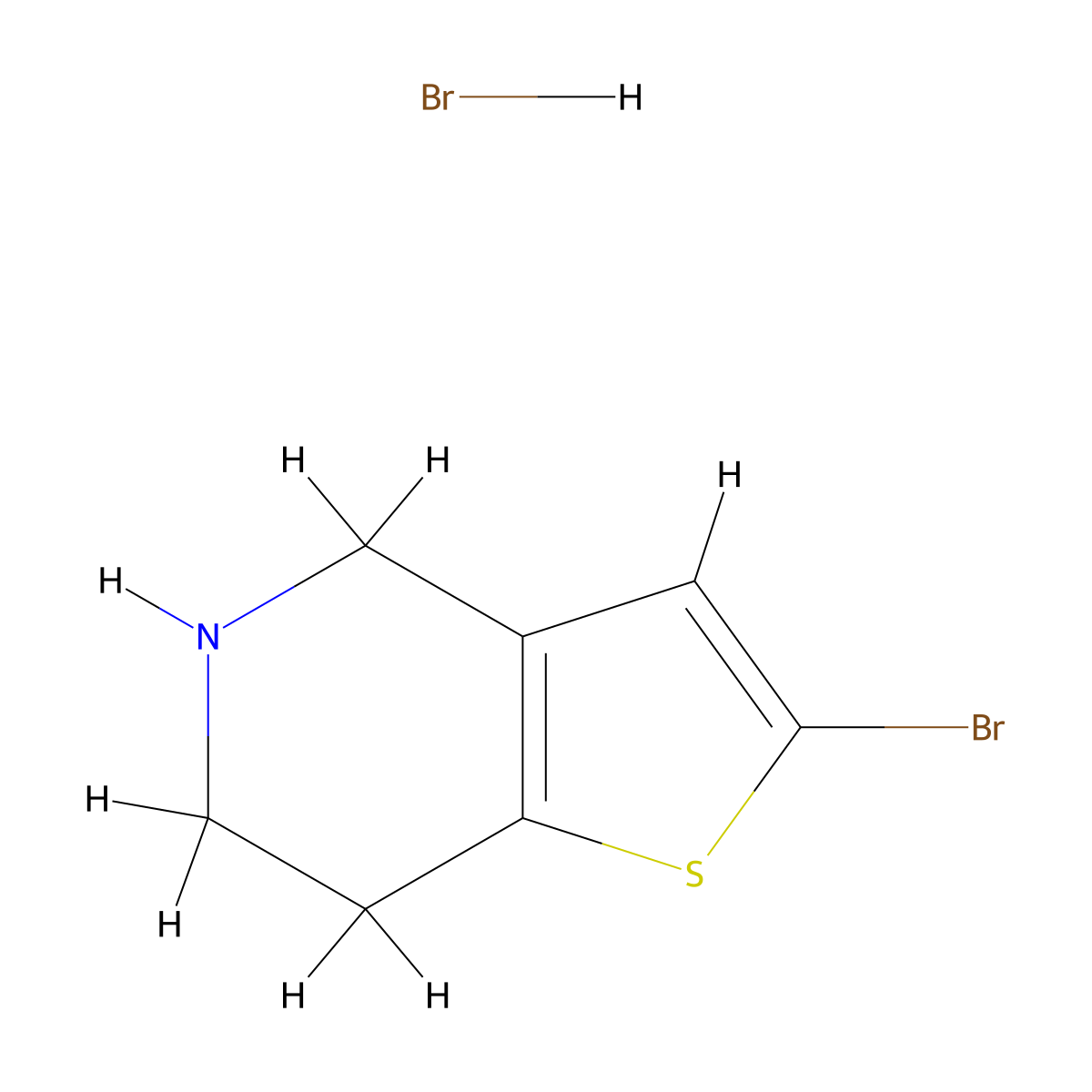2-bromo-4H,5H,6H,7H-thieno[3,2-c]pyridine hydrobromide molecular structure, CAS 733757-75-0