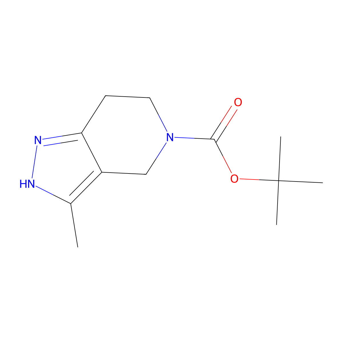 tert-butyl 3-methyl-2H,4H,5H,6H,7H-pyrazolo[4,3-c]pyridine-5-carboxylate molecular structure, CAS 733757-77-2