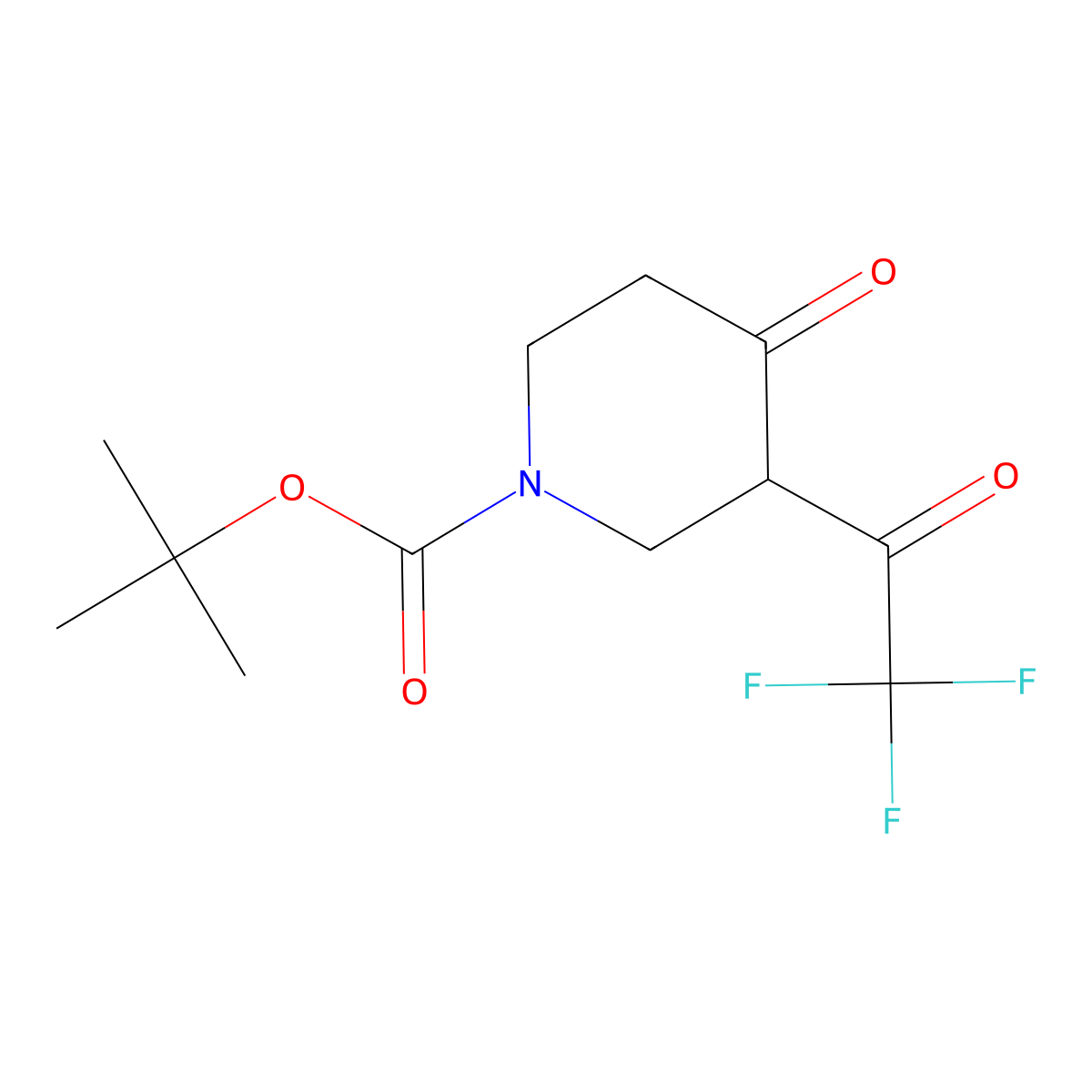 tert-Butyl 4-oxo-3-(trifluoroacetyl)piperidine-1-carboxylate molecular structure, CAS 733757-79-4