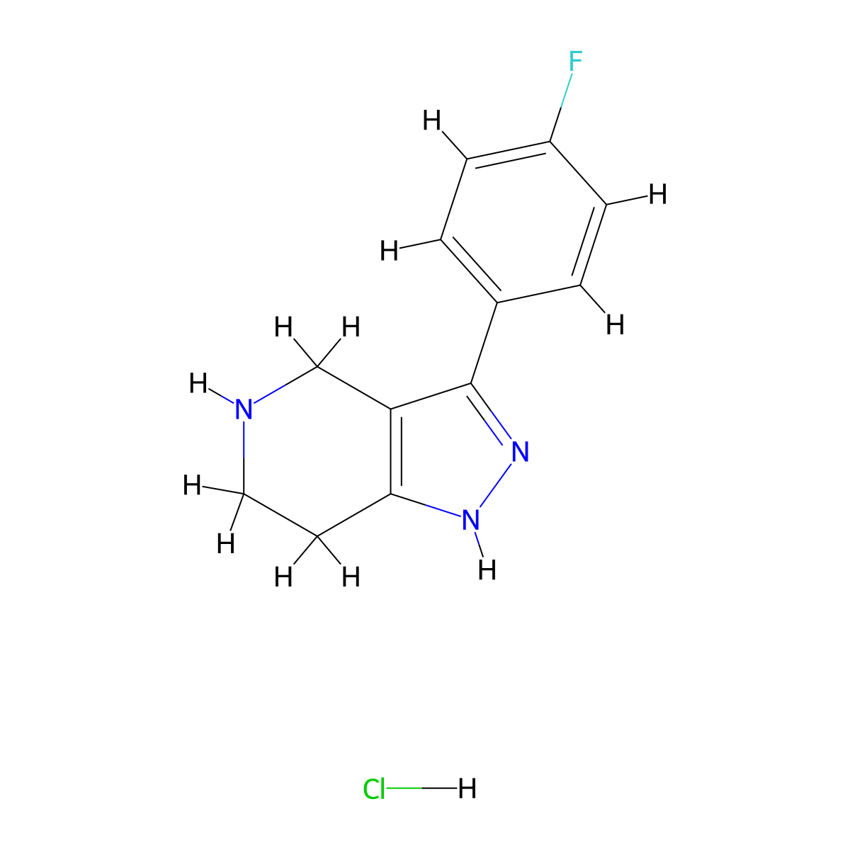 3-(4-Fluorophenyl)-4,5,6,7-tetrahydro-1H-pyrazolo[4,3-C]pyridine hydrochloride molecular structure, CAS 733757-82-9