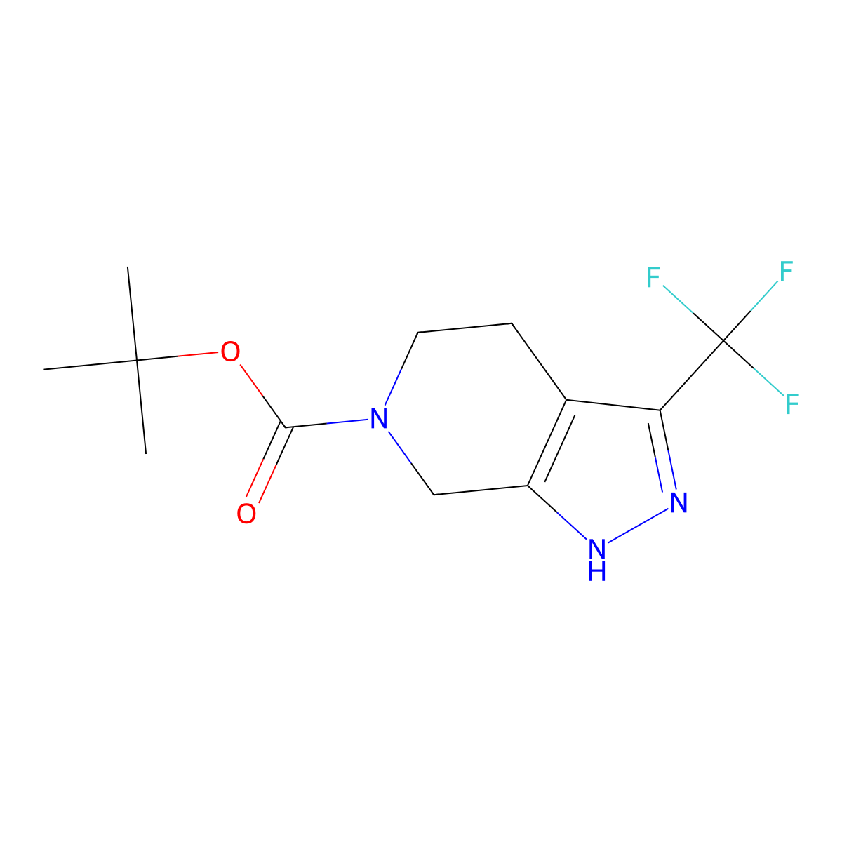tert-Butyl 3-(trifluoromethyl)-4,5-dihydro-1H-pyrazolo[3,4-c]pyridine-6(7H)-carboxylate molecular structure, CAS 733757-89-6