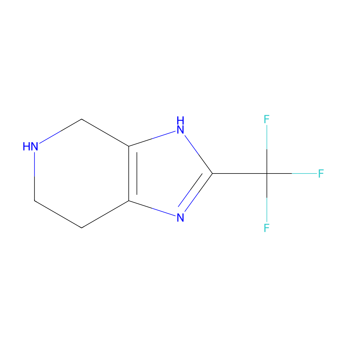 2-(trifluoromethyl)-4,5,6,7-tetrahydro-1H-imidazo[4,5-c]pyridine molecular structure, CAS 733758-20-8