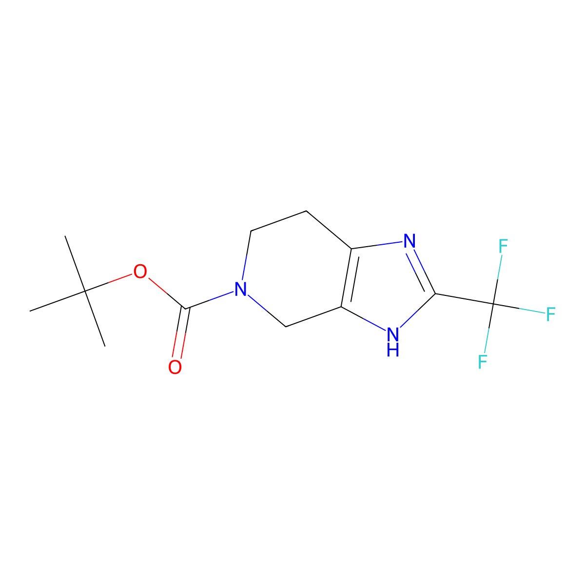 tert-Butyl 2-(trifluoromethyl)-6,7-dihydro-3H-imidazo[4,5-c]pyridine-5(4H)-carboxylate molecular structure, CAS 733758-27-5