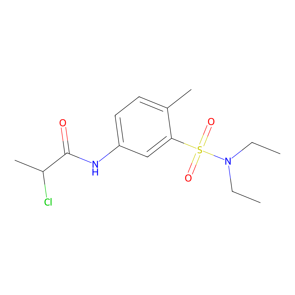2-chloro-N-(3-(diethylsulfamoyl)-4-methylphenyl)propanamide molecular structure, CAS 733759-45-0