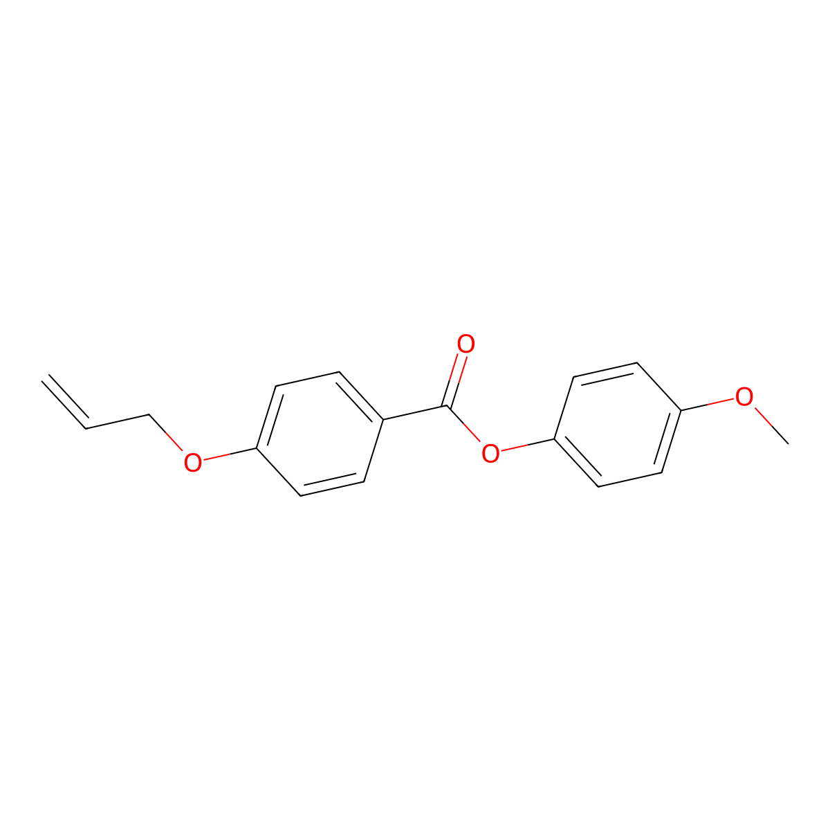 Benzoic acid, 4-(2-propenyloxy)-, 4-methoxyphenyl ester molecular structure, CAS 73376-32-6
