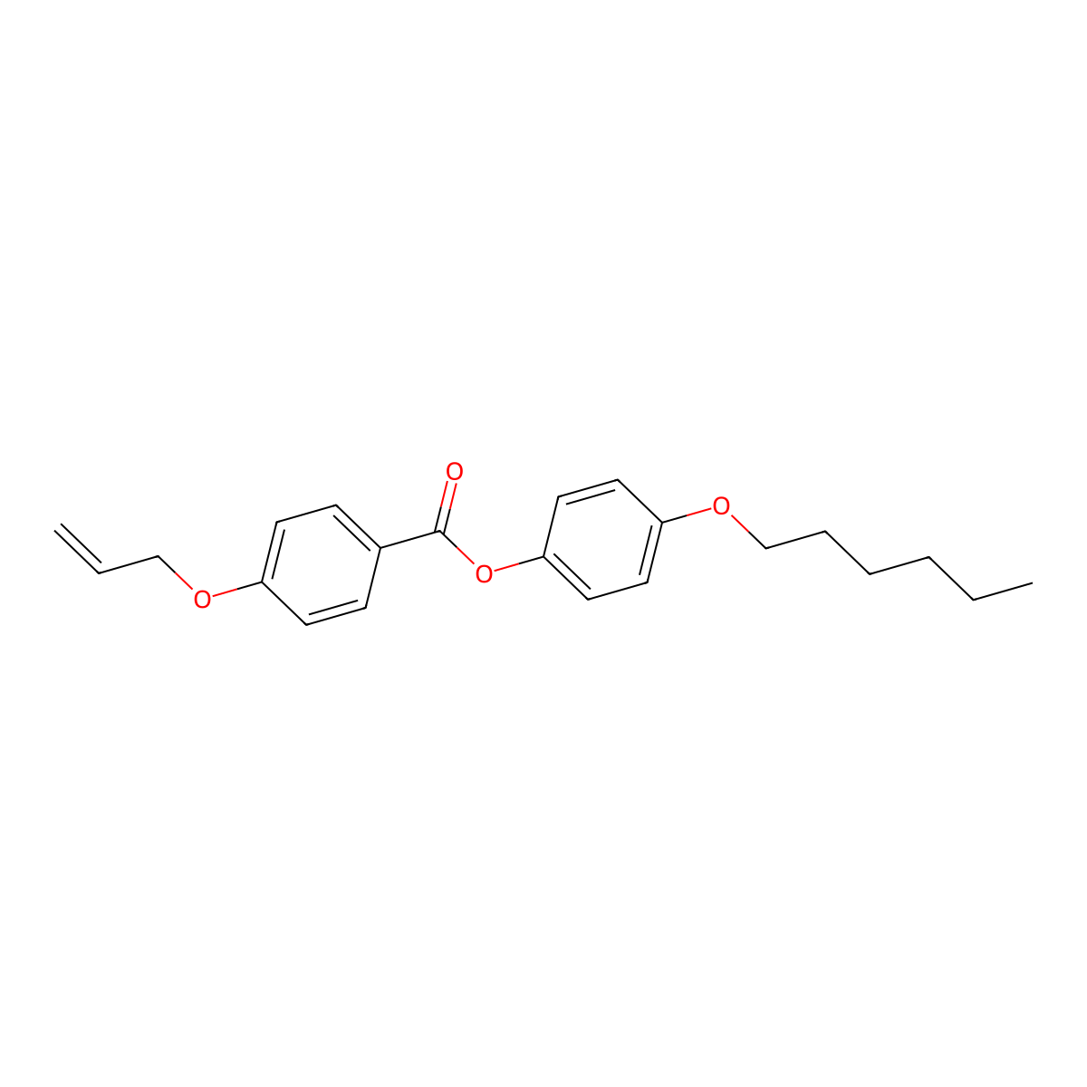 4-(Hexyloxy)phenyl 4-(allyloxy)benzoate molecular structure, CAS 73376-33-7
