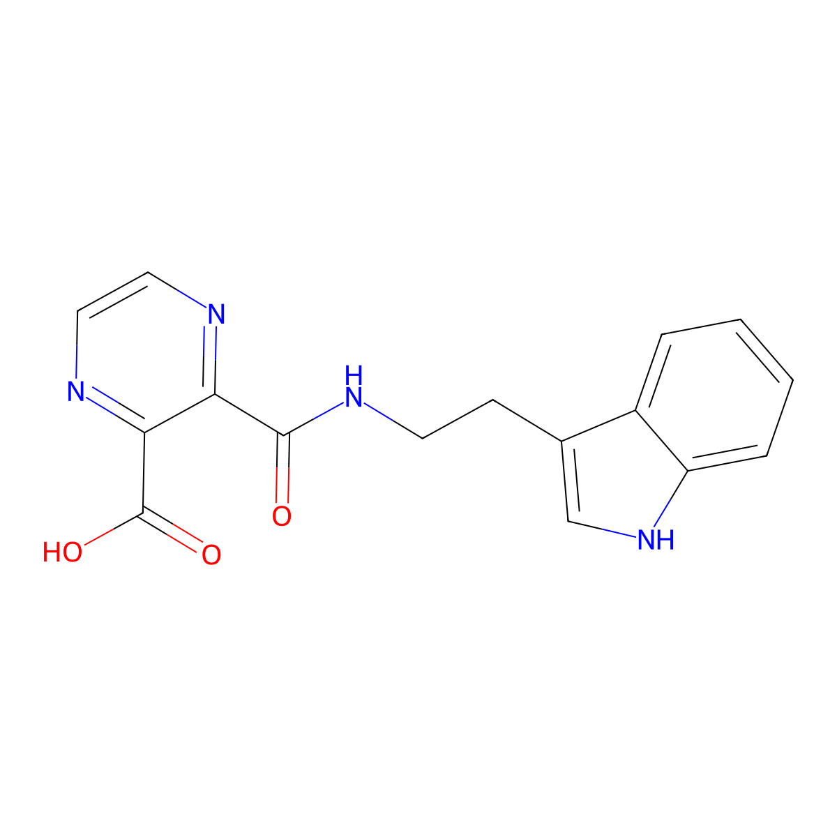 3-[2-(1H-indol-3-yl)ethylcarbamoyl]pyrazine-2-carboxylic Acid molecular structure, CAS 733761-59-6