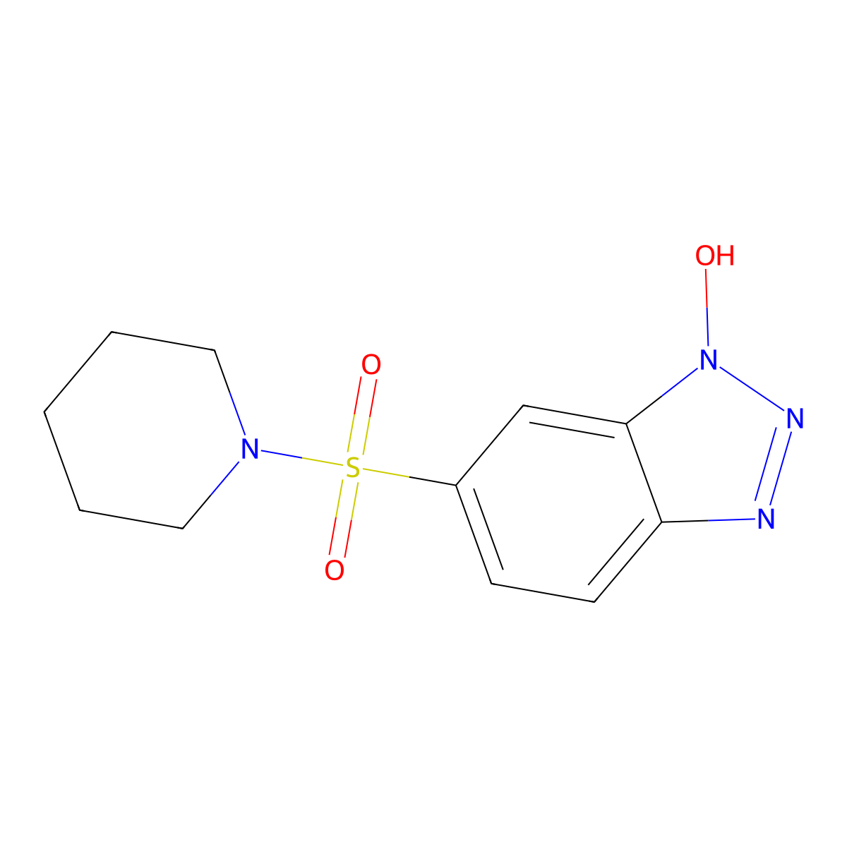 6-(piperidine-1-sulfonyl)-1H-1,2,3-benzotriazol-1-ol molecular structure, CAS 733762-43-1
