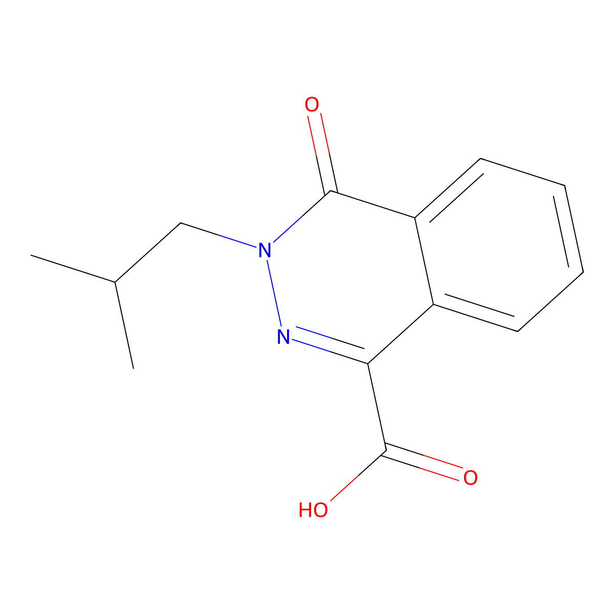 3-(2-Methylpropyl)-4-oxo-3,4-dihydrophthalazine-1-carboxylic acid molecular structure, CAS 733762-44-2