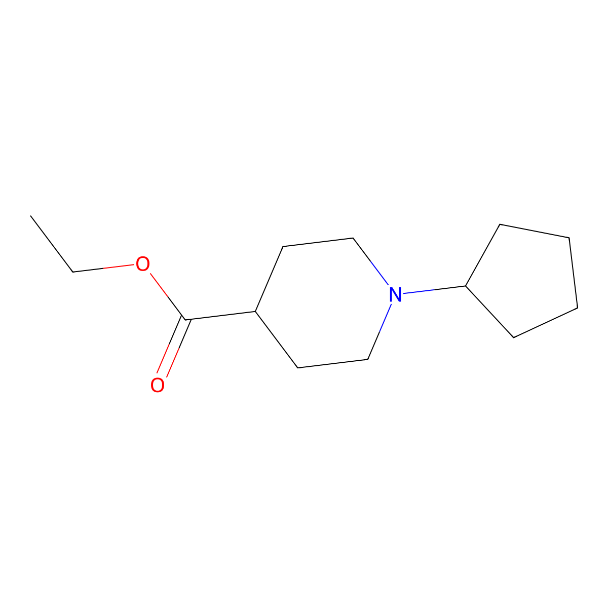 Ethyl 1-cyclopentylpiperidine-4-carboxylate molecular structure, CAS 733783-96-5