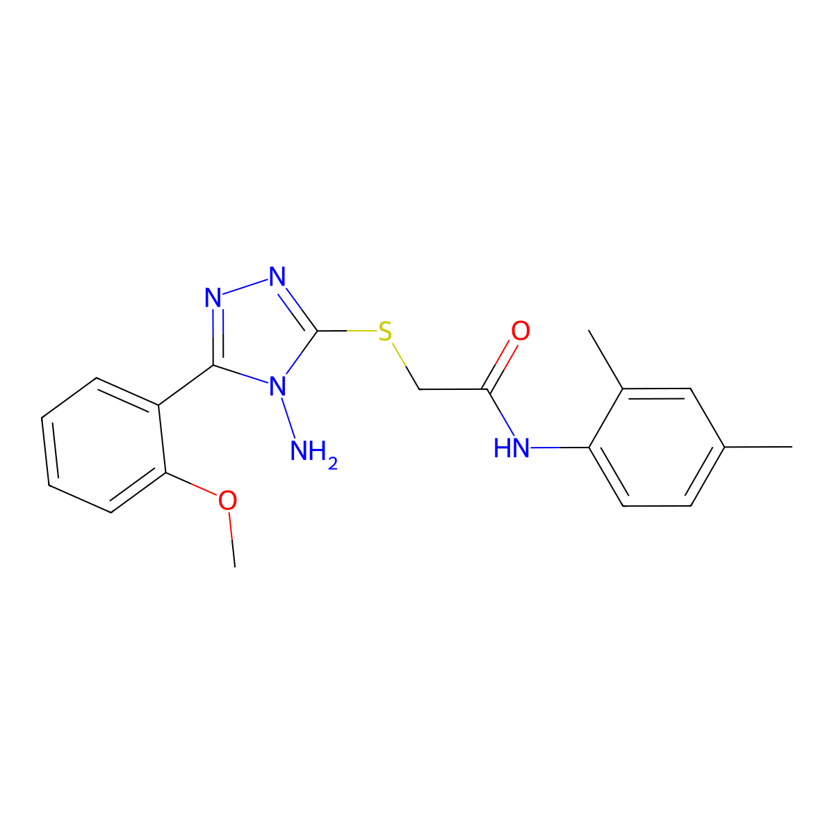 2-{[4-amino-5-(2-methoxyphenyl)-4H-1,2,4-triazol-3-yl]sulfanyl}-N-(2,4-dimethylphenyl)acetamide molecular structure, CAS 733787-53-6