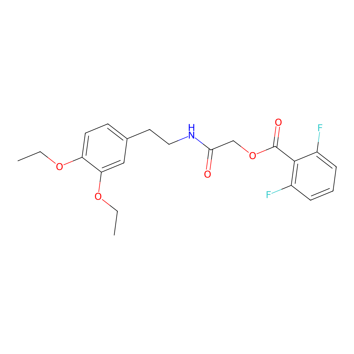 [2-[2-(3,4-Diethoxyphenyl)ethylamino]-2-oxoethyl] 2,6-difluorobenzoate molecular structure, CAS 733787-72-9