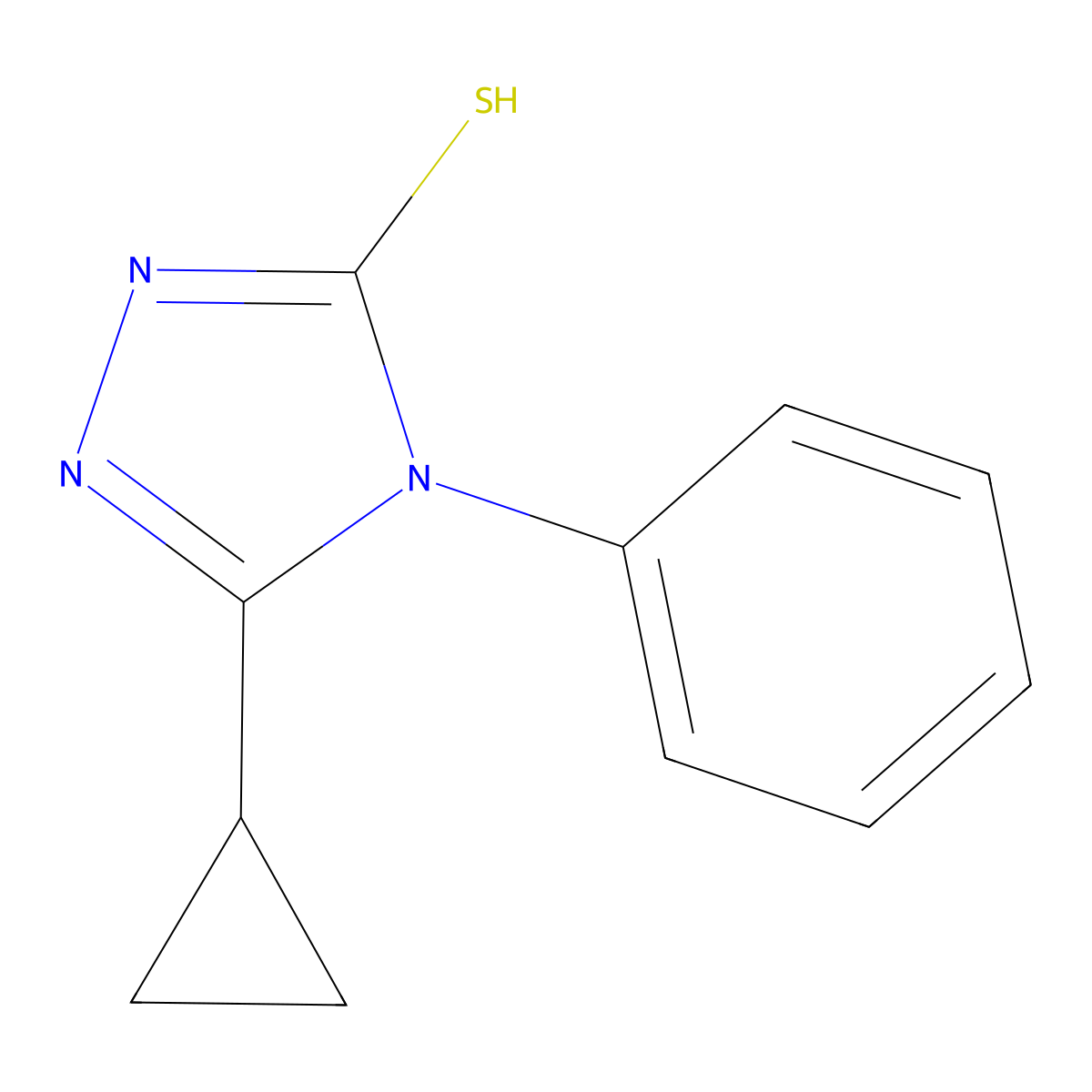 5-cyclopropyl-4-phenyl-4H-1,2,4-triazole-3-thiol molecular structure, CAS 733790-54-0