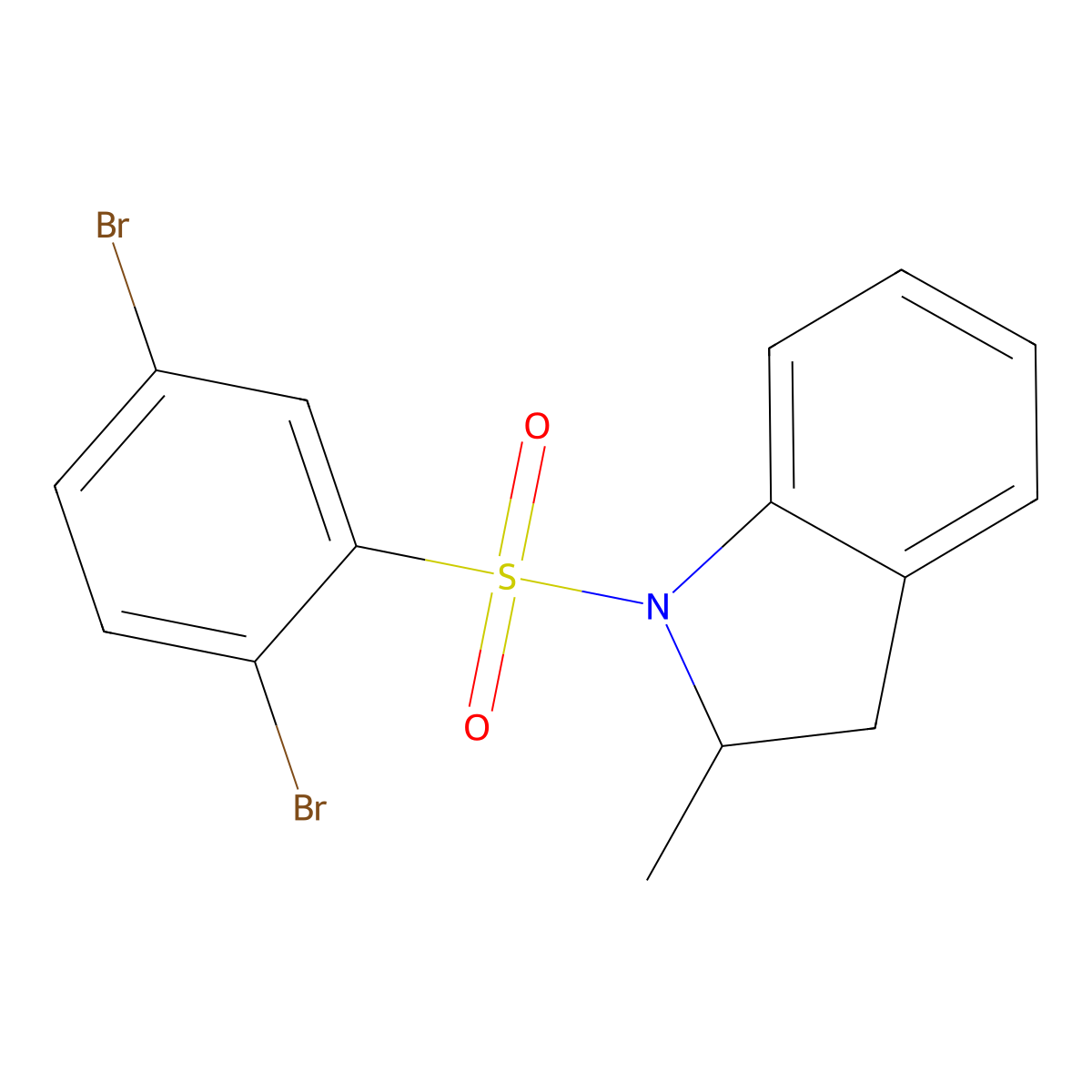 1,4-Dibromo-2-[(2-methylindolinyl)sulfonyl]benzene molecular structure, CAS 733790-64-2
