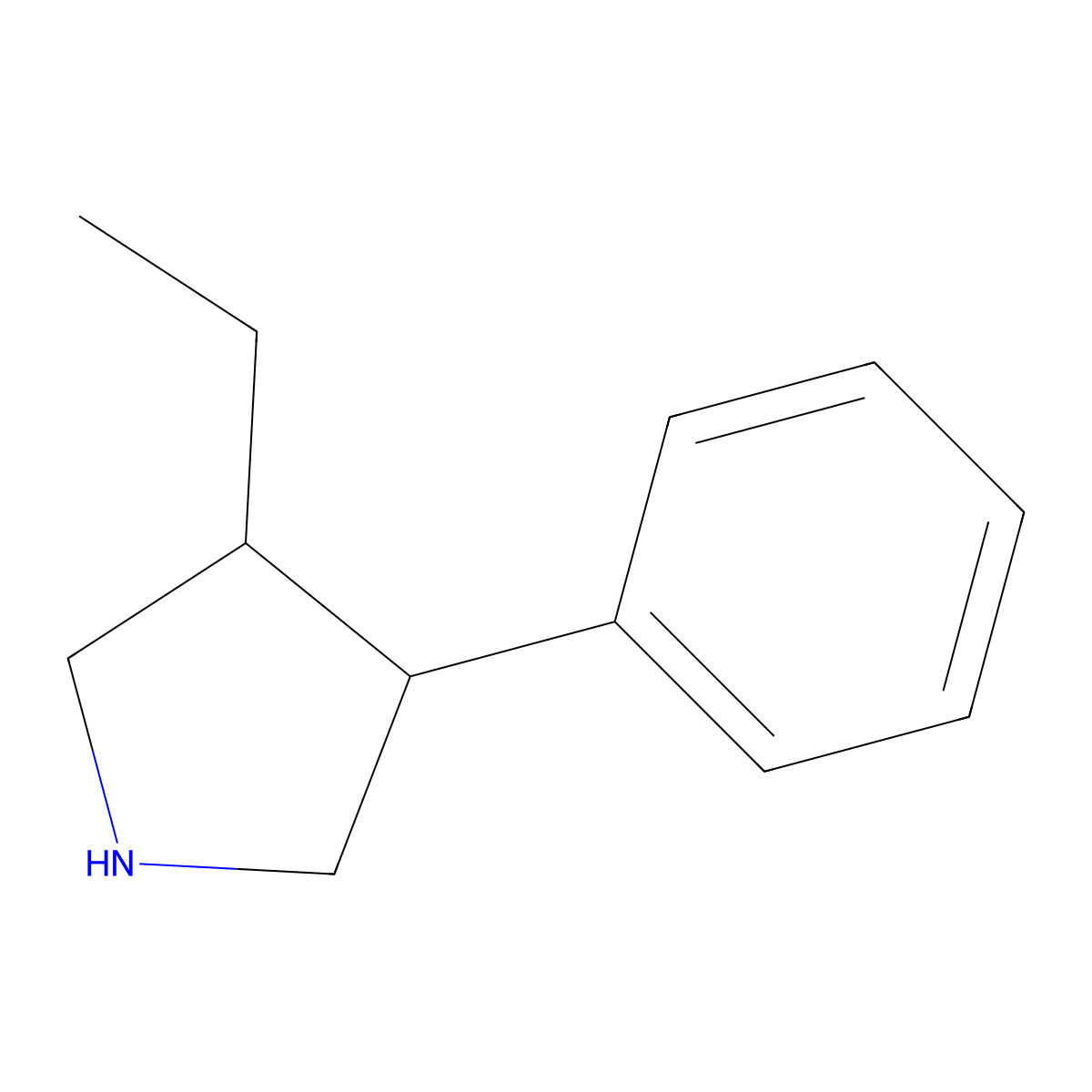3-Ethyl-4-phenylpyrrolidine molecular structure, CAS 733790-69-7