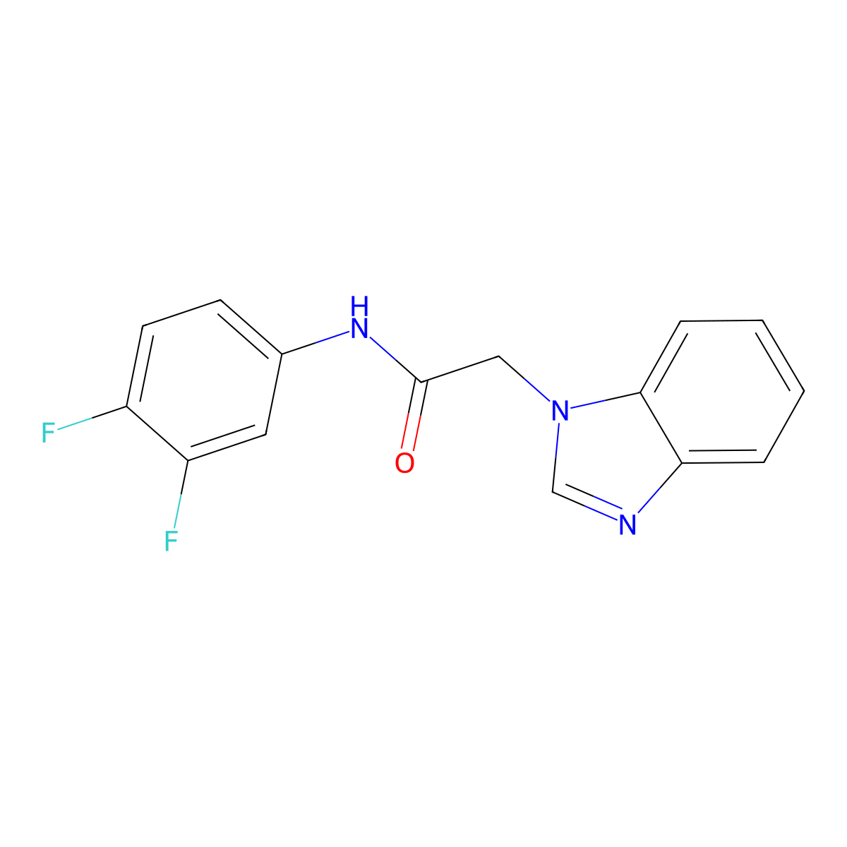 2-(1H-Benzo[d]imidazol-1-yl)-N-(3,4-difluorophenyl)acetamide molecular structure, CAS 733791-01-0