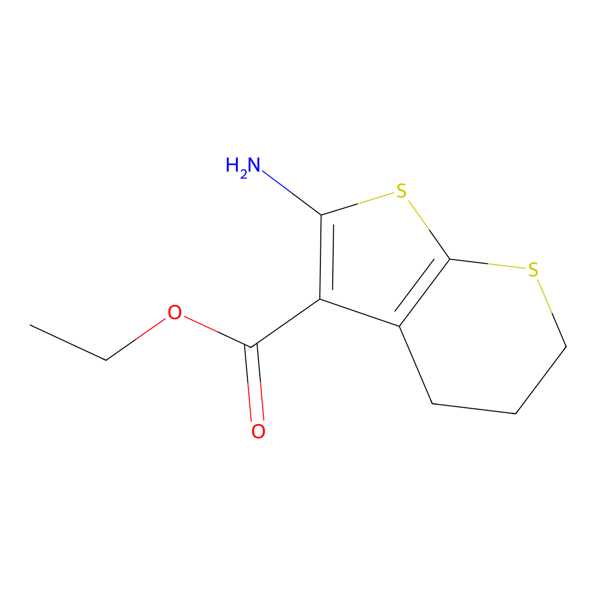 ethyl 2-amino-4H,5H,6H-thieno[2,3-b]thiopyran-3-carboxylate molecular structure, CAS 733794-92-8