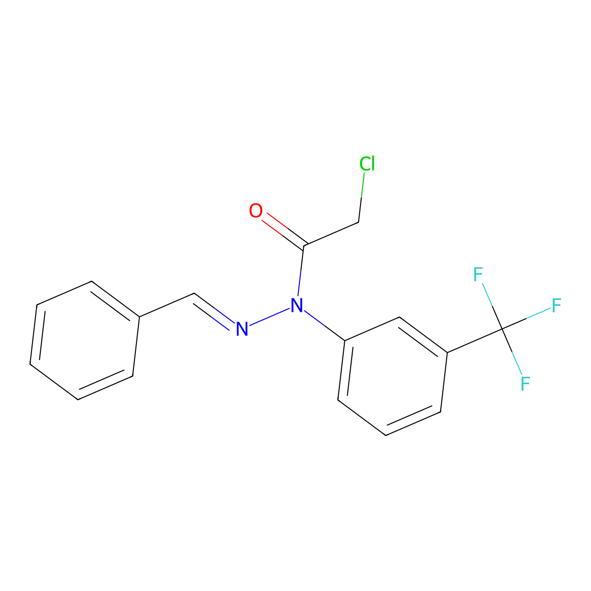 2-chloro-N'-(phenylmethylidene)-N-[3-(trifluoromethyl)phenyl]acetohydrazide molecular structure, CAS 733795-22-7
