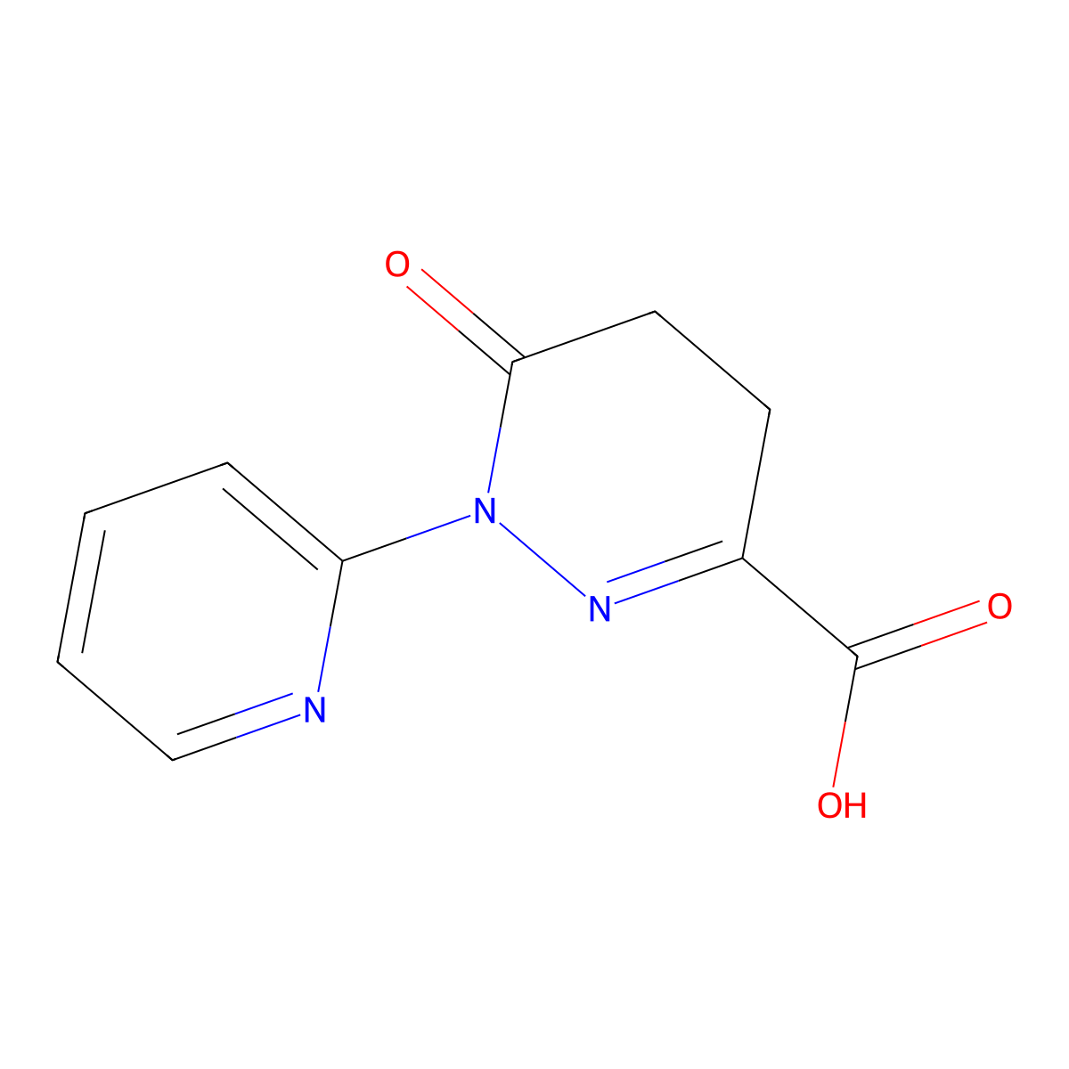 6-Oxo-1-(pyridin-2-yl)-1,4,5,6-tetrahydropyridazine-3-carboxylic acid molecular structure, CAS 733795-36-3
