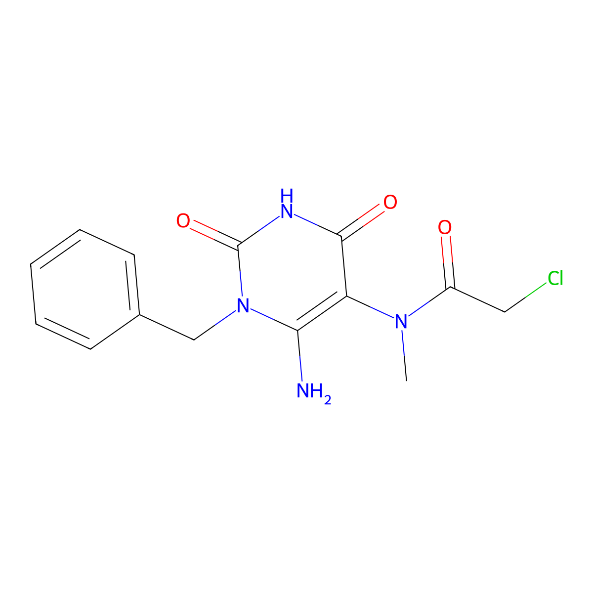 N-(6-amino-1-benzyl-2,4-dioxo-1,2,3,4-tetrahydropyrimidin-5-yl)-2-chloro-N-methylacetamide molecular structure, CAS 733796-10-6