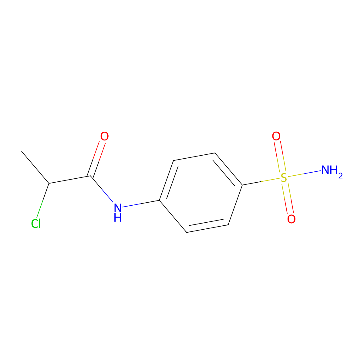 2-chloro-N-(4-sulfamoylphenyl)propanamide molecular structure, CAS 733796-11-7