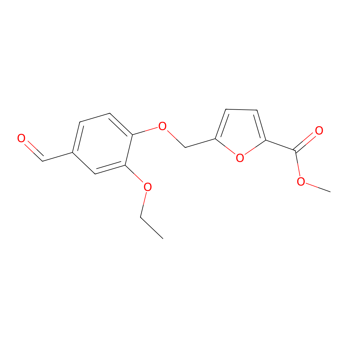 Methyl 5-((2-ethoxy-4-formylphenoxy)methyl)furan-2-carboxylate molecular structure, CAS 733796-13-9
