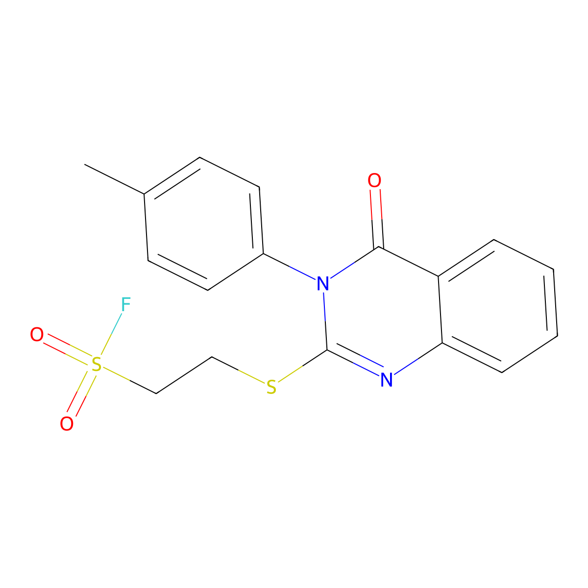2-[3-(4-Methylphenyl)-4-oxoquinazolin-2-yl]sulfanylethanesulfonyl fluoride molecular structure, CAS 733796-84-4