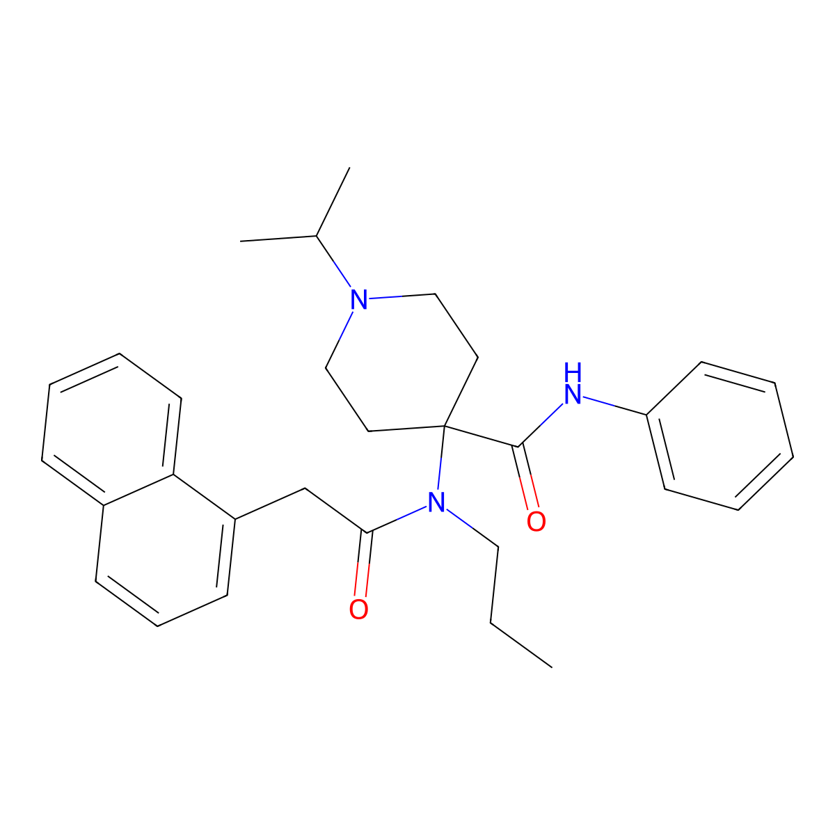 N-[1-(methylethyl)-4-(N-phenylcarbamoyl)(4-piperidyl)]-2-naphthyl-N-propylacet amide molecular structure, CAS 733796-91-3