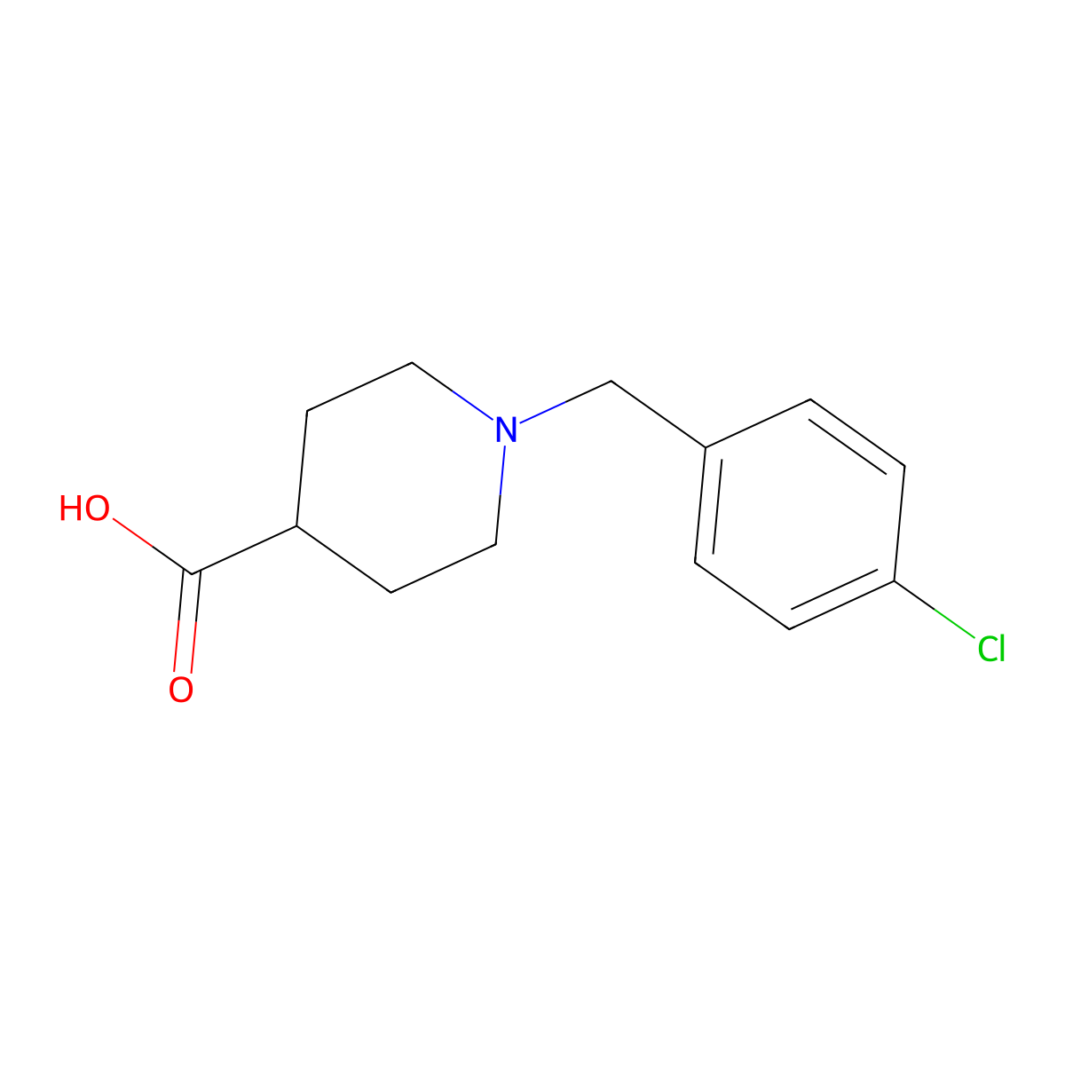 1-(4-Chlorobenzyl)piperidine-4-carboxylic acid molecular structure, CAS 733798-69-1