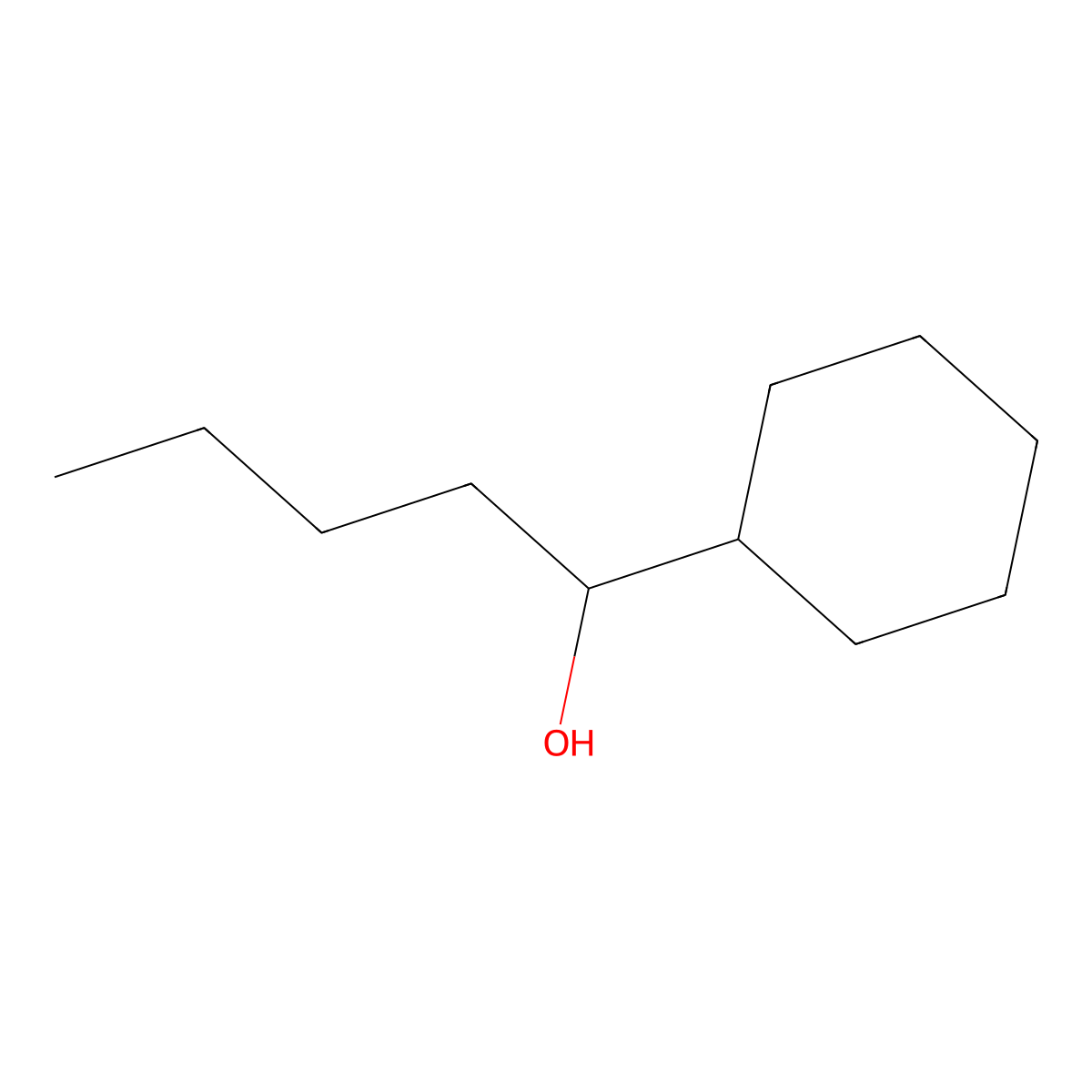 (-)-1-Cyclohexyl-1-pentanol molecular structure, CAS 7338-43-4