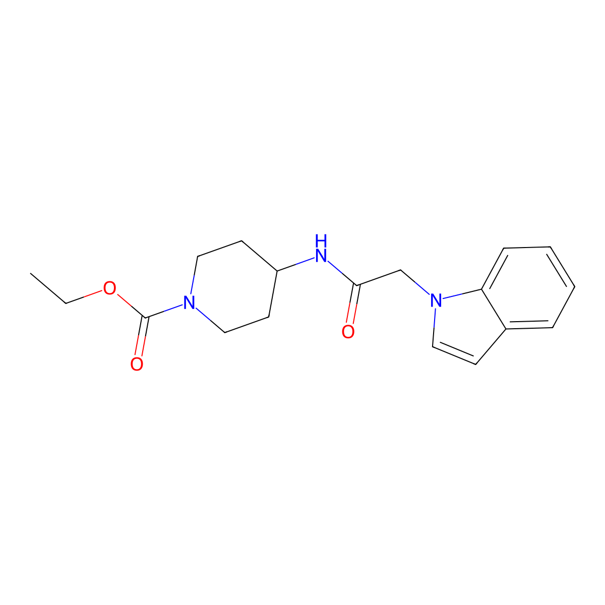 ethyl 4-[(1H-indol-1-ylacetyl)amino]piperidine-1-carboxylate molecular structure, CAS 733800-76-5