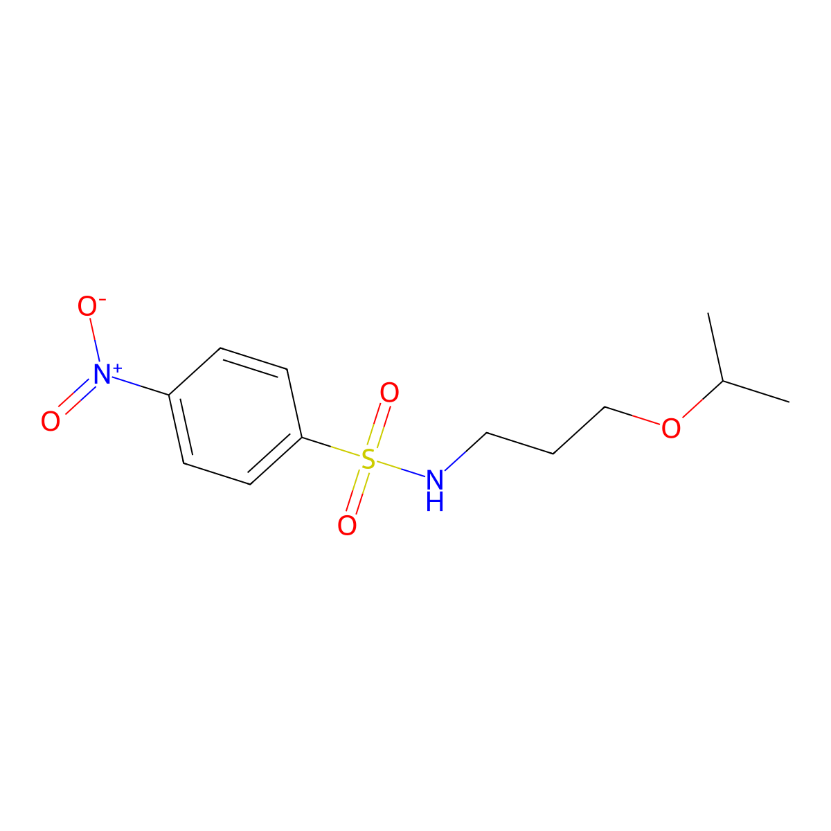 4-nitro-N-(3-propan-2-yloxypropyl)benzenesulfonamide molecular structure, CAS 733801-85-9