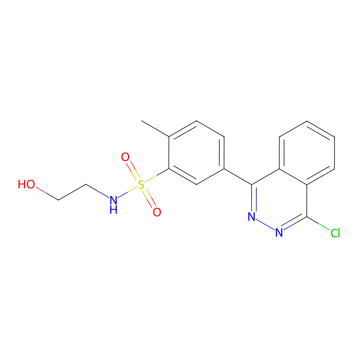 5-(4-chlorophthalazin-1-yl)-N-(2-hydroxyethyl)-2-methylbenzenesulfonamide molecular structure, CAS 733801-91-7