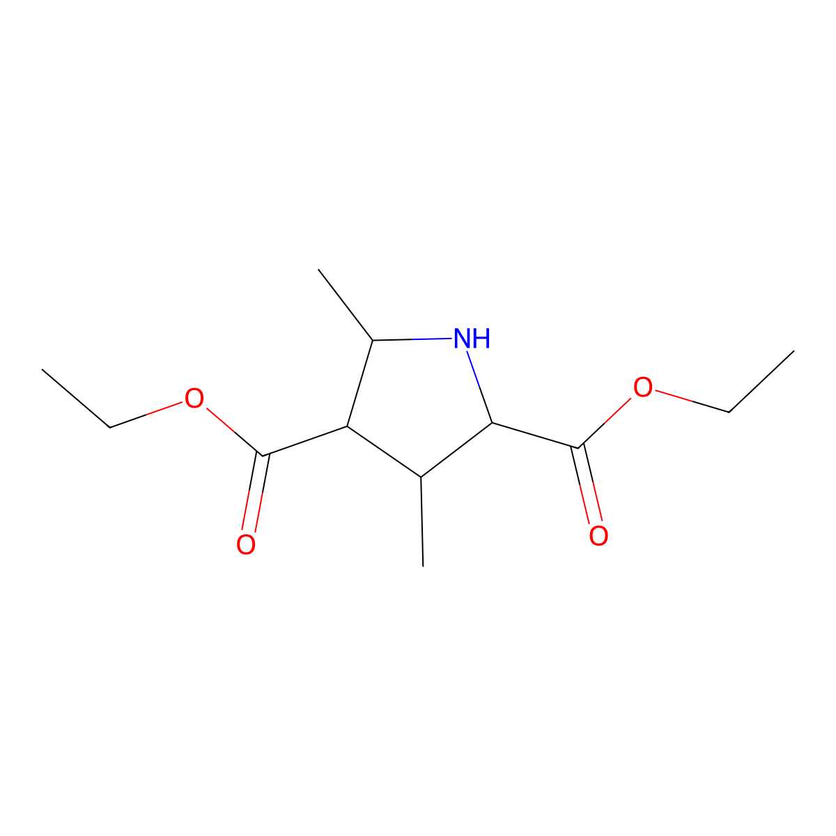 Diethyl 3,5-dimethylpyrrolidine-2,4-dicarboxylate molecular structure, CAS 733804-87-0