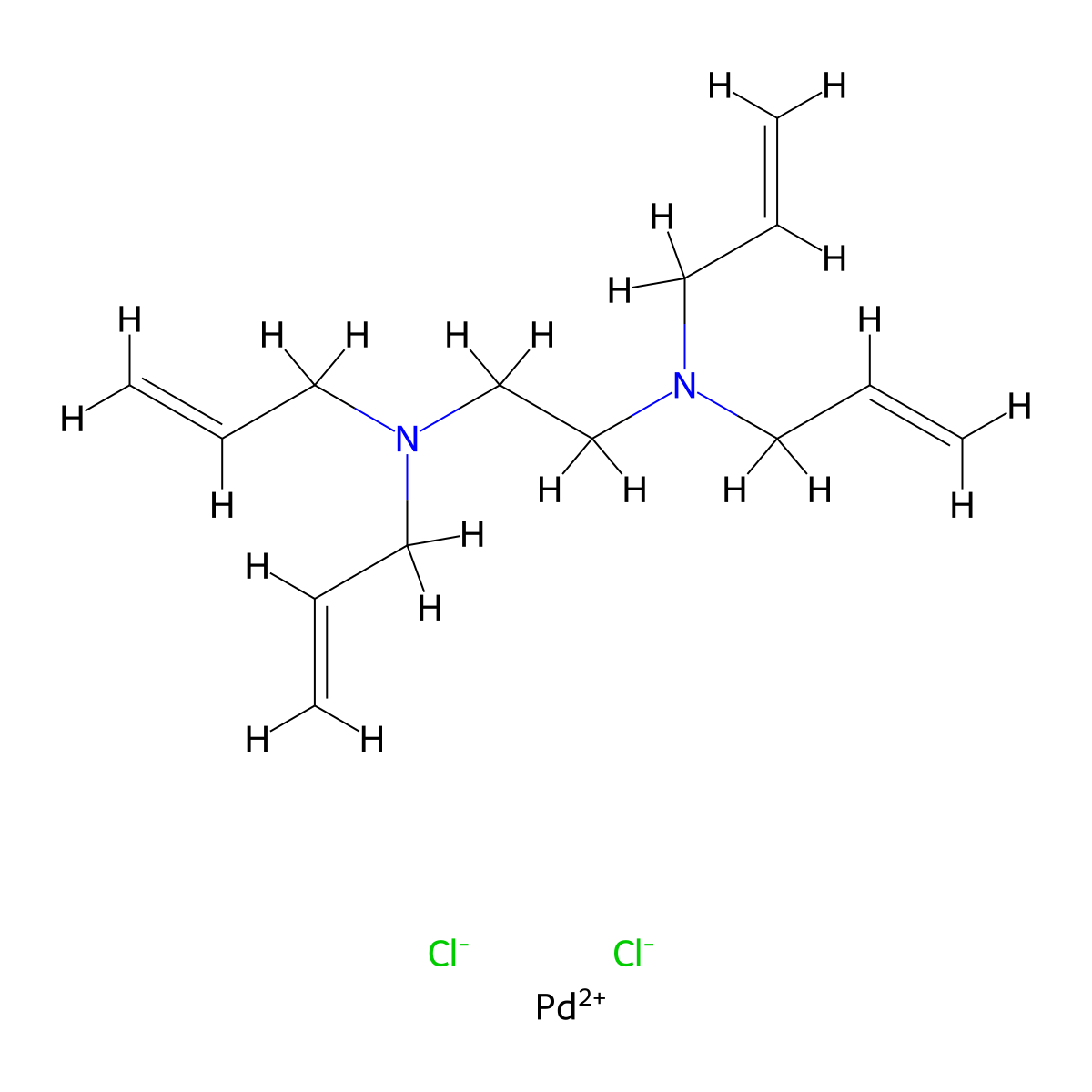 (SP-4-2)-Dichloro(N,N,N',N'-tetra-2-propenyl-1,2-ethanediamine-N,N')palladium molecular structure, CAS 73381-16-5