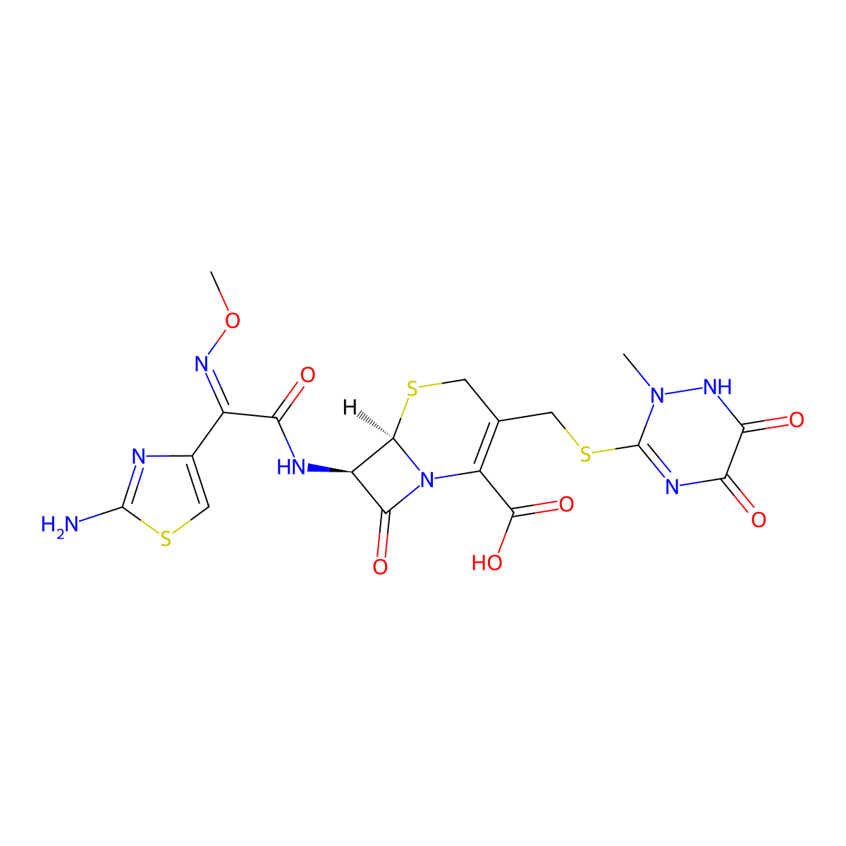Ceftriaxone molecular structure, CAS 73384-59-5